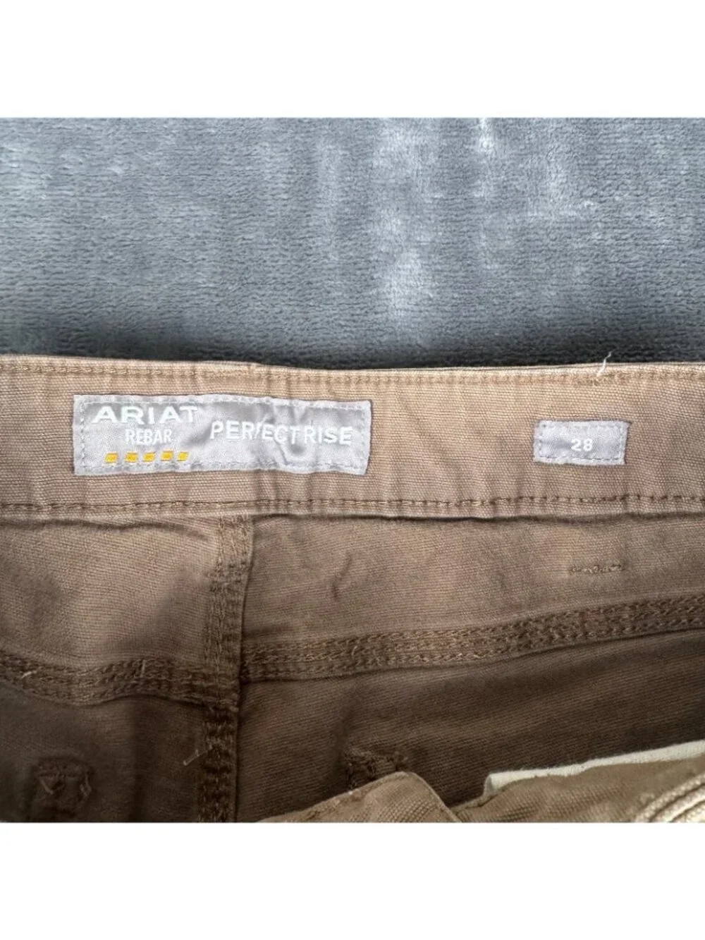 Ariat Rebar Mens Perfect Rise Tan Utility Short Size 28 Khaki 7 Pocket Carpenter
